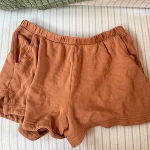 BURNT ORANGE AERIE COMFY SHORTS